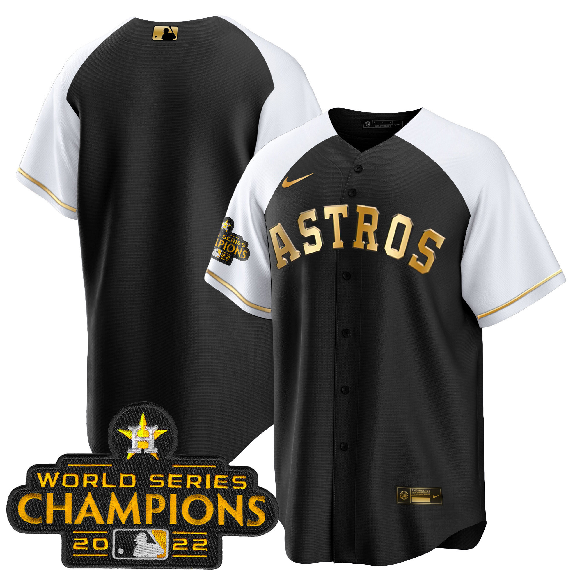 Team Youth's Houston Astros 2023 Gold Cool Base Collection Alternate Jersey - All Stitched