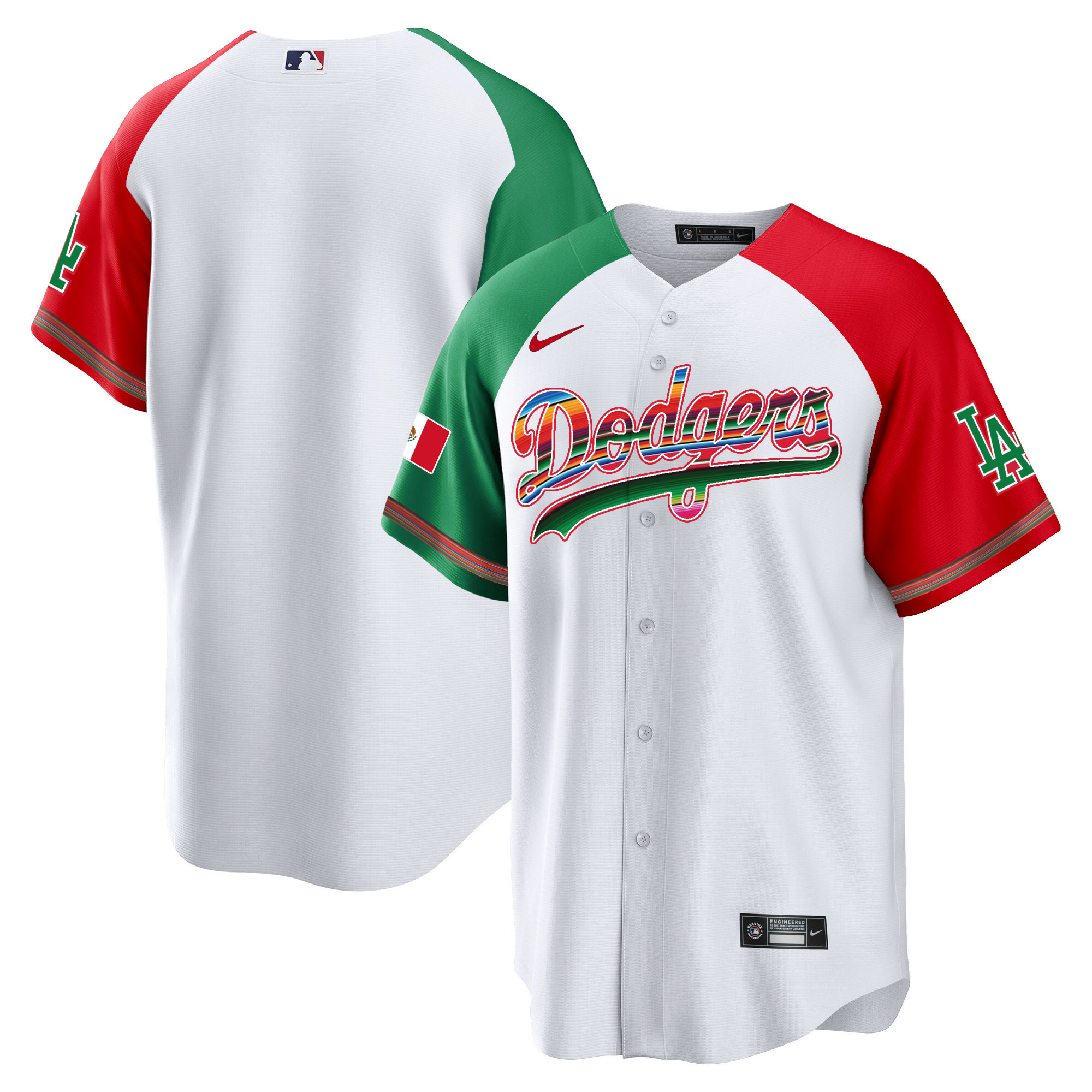 Team Youth's Los Angeles Dodgers Mexico Cool Base Limited Alternate Jersey - All Stitched
