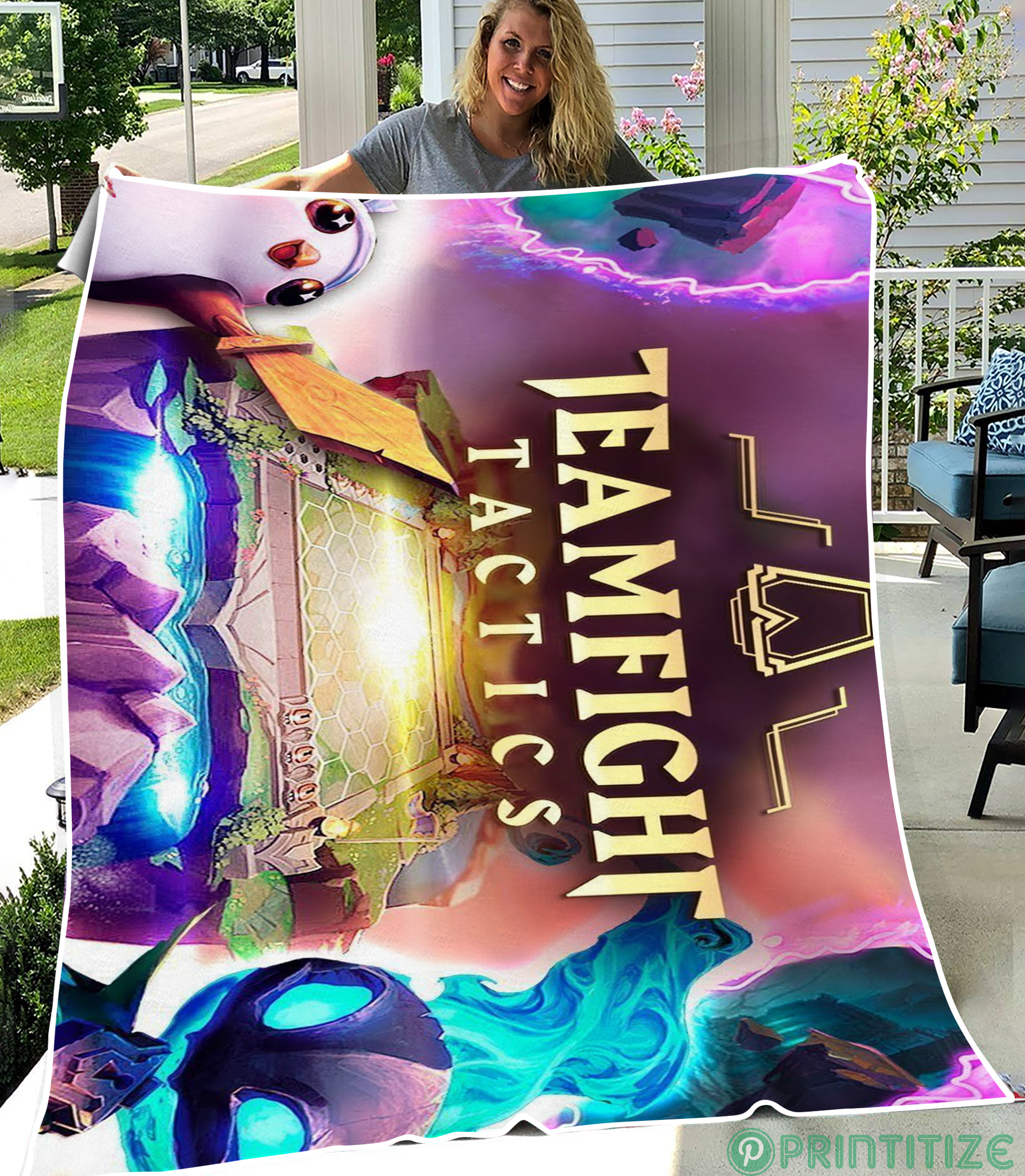 Teamfight Tactics Funny Fleece Blanket