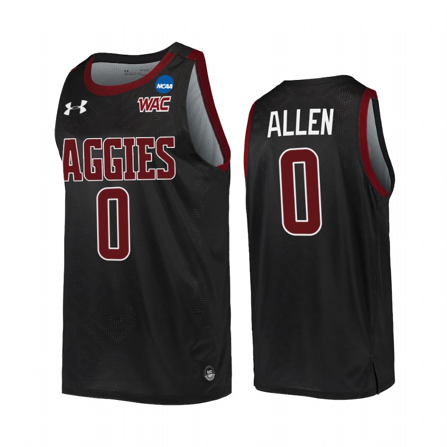 Teddy Allen New Mexico State Aggies Black Jersey 2022 NCAA March Madness