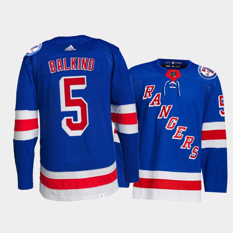 Teddy Balkind #5 New York Rangers SticksOutForTeddy Royal Special warmup Jersey