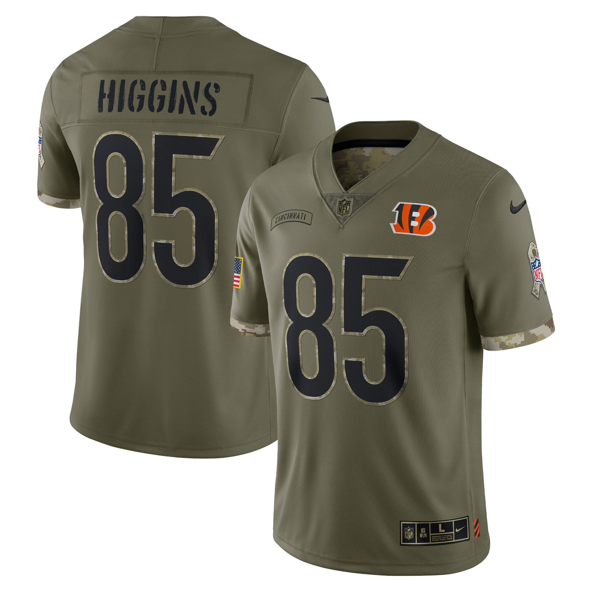 Tee Higgins Cincinnati Bengals 2022 Salute To Service Limited Jersey - All Stitched 