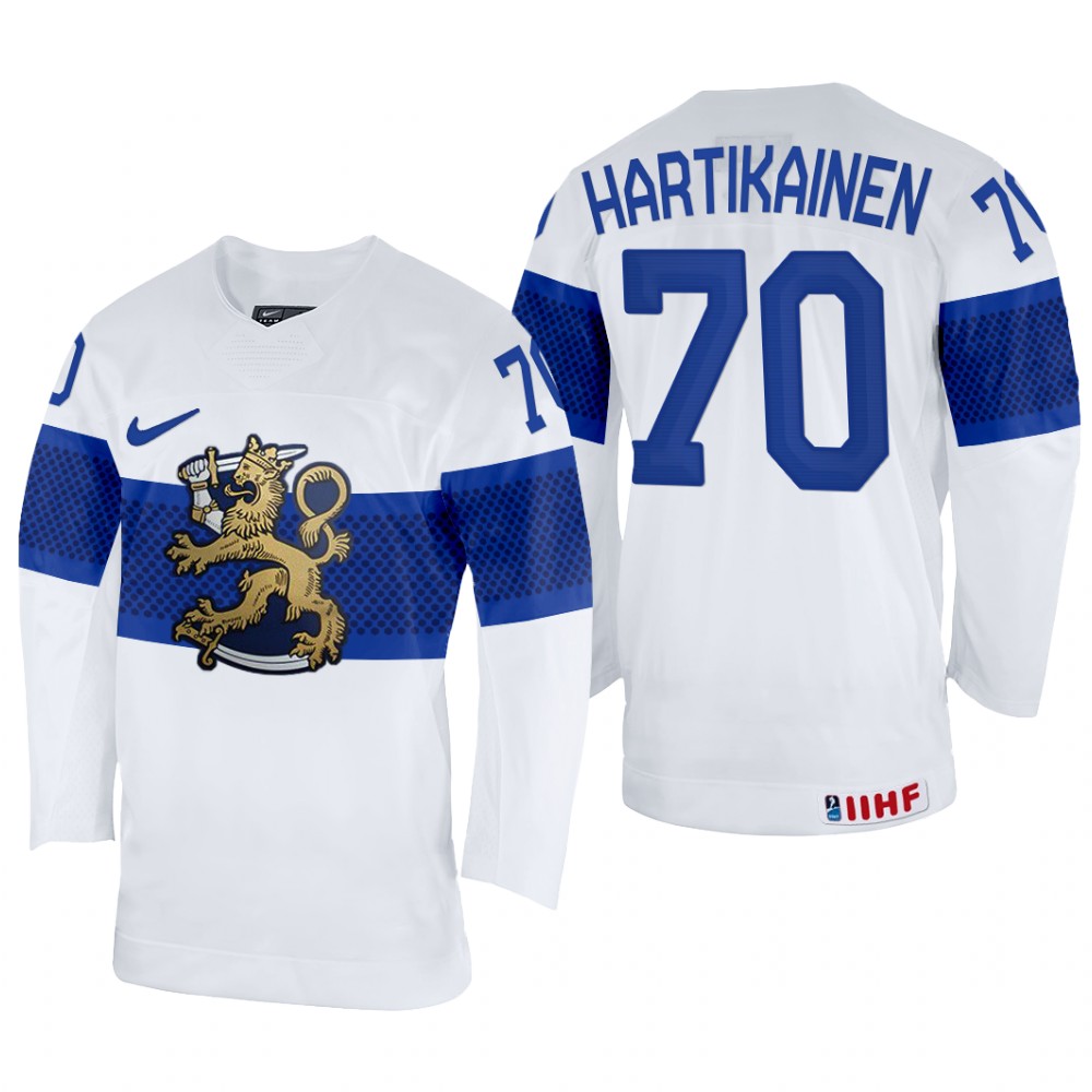Teemu Hartikainen Finland White Home Jersey 2022 IIHF World Championship