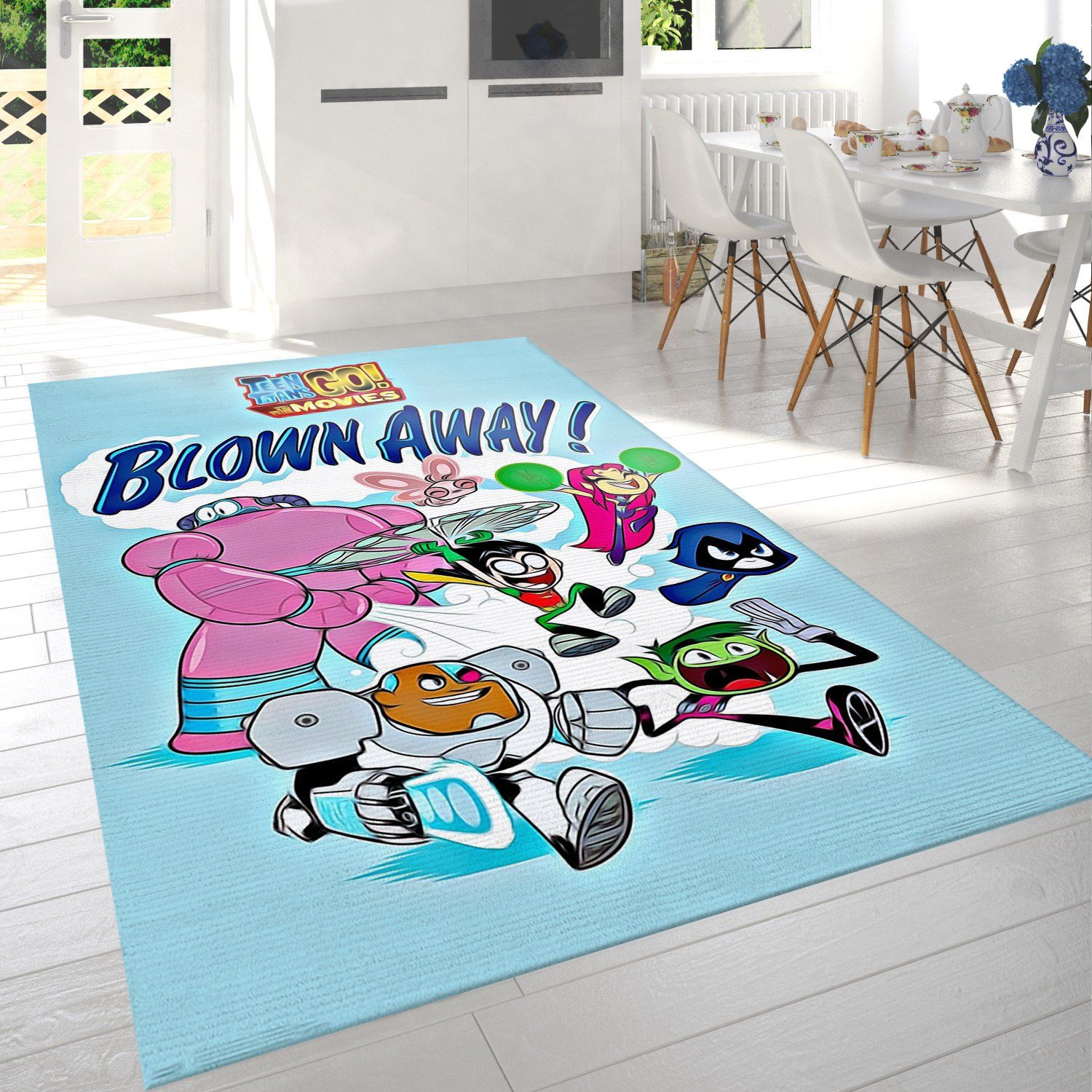 Teen Titans Go To The Movies Blown Away Rectangle Rug – Custom Size And Printing