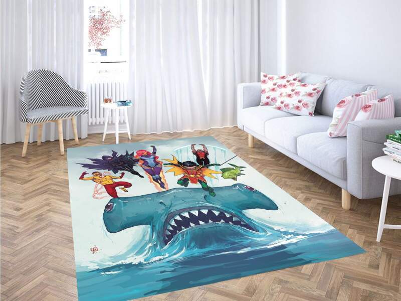Teen Titans In The Sea Carpet Rectangle Rug