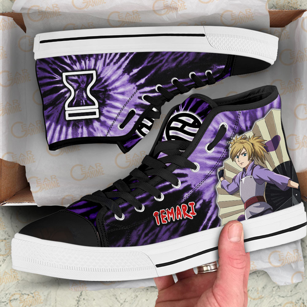 Temari High Top Shoes Custom Anime Sneakers Tie Dye Style