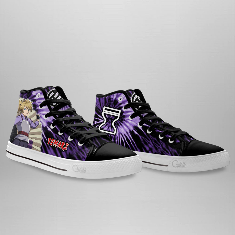 Temari High Top Shoes Custom Anime Sneakers Tie Dye Style
