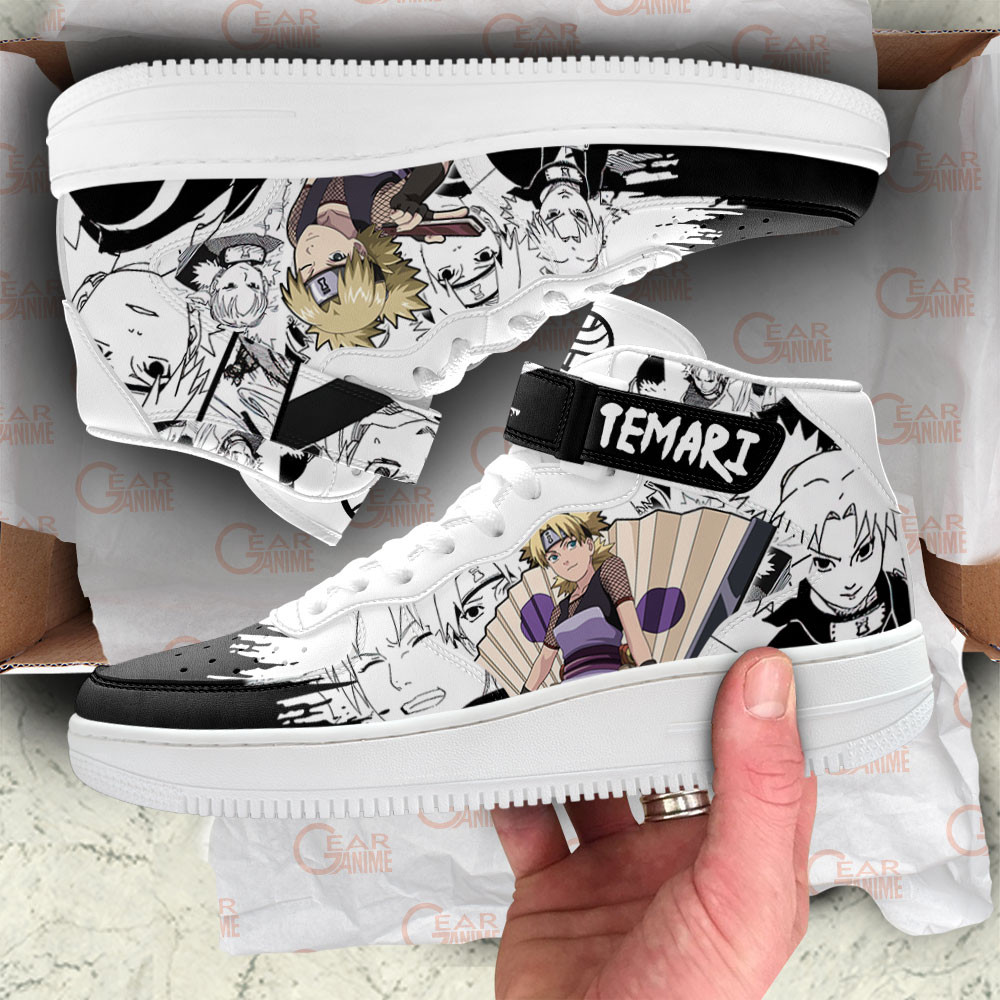 Temari Sneakers Air Mid Custom Anime Shoes Mix Manga
