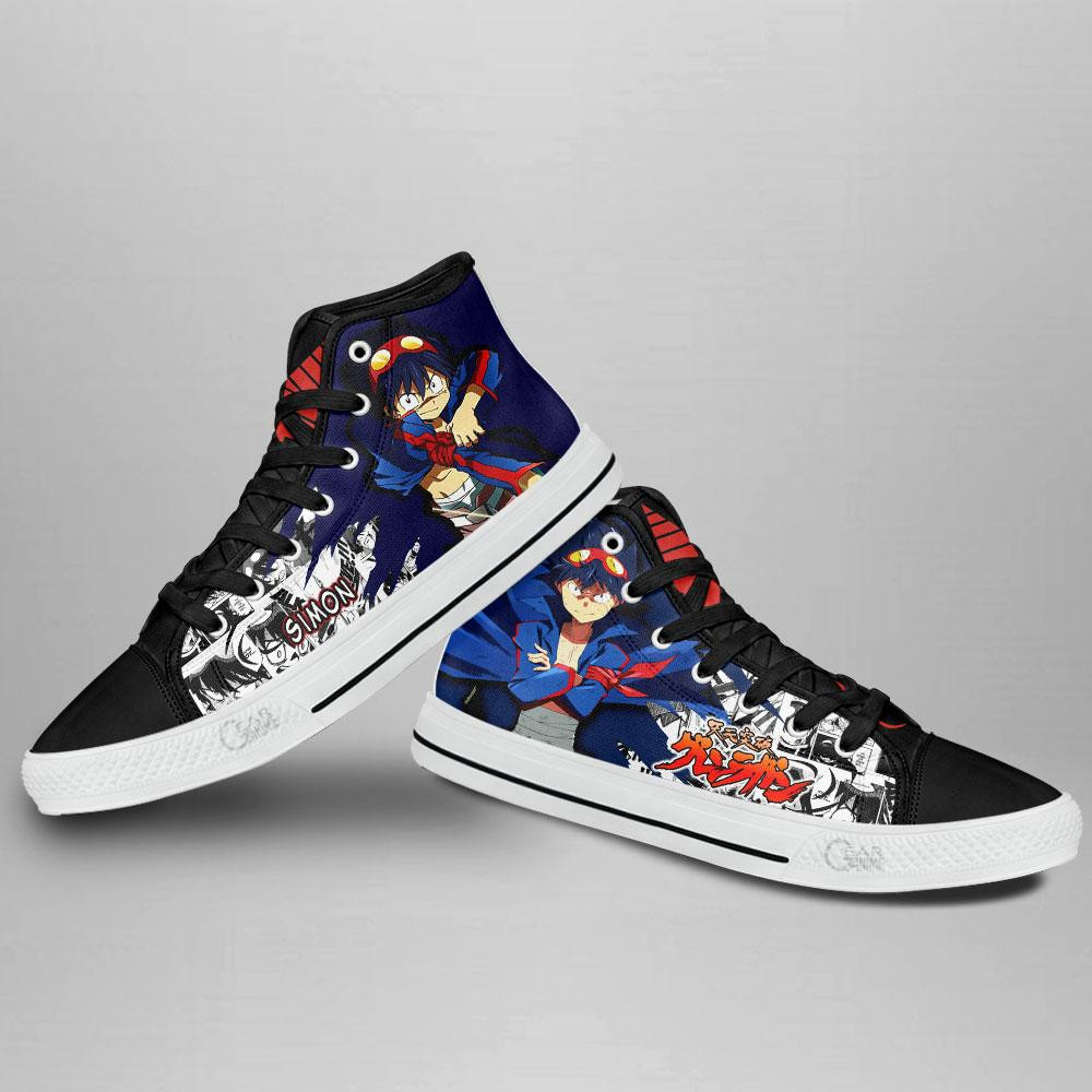 Tengen Toppa Gurren Lagann Simon High Top Shoes Custom Manga Anime Sneakers
