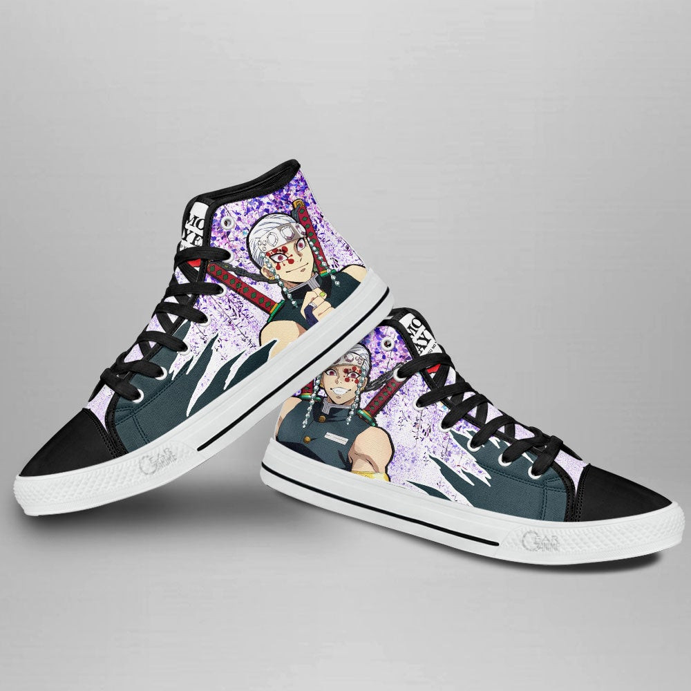 Tengen Uzui High Top Shoes Custom Demon Slayer Anime Wisteria Sneakers