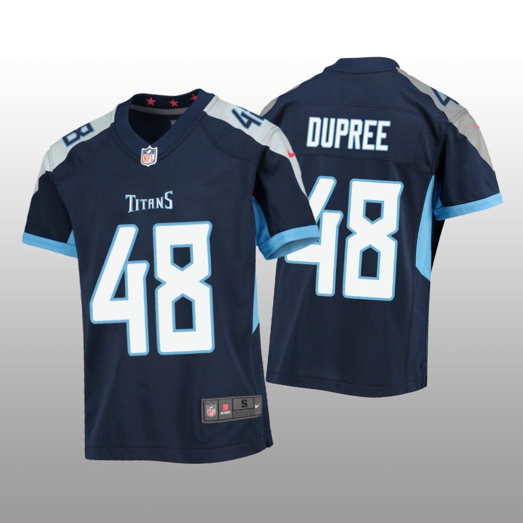 Tennessee Titans Bud Dupree Navy Jersey Game - Youth
