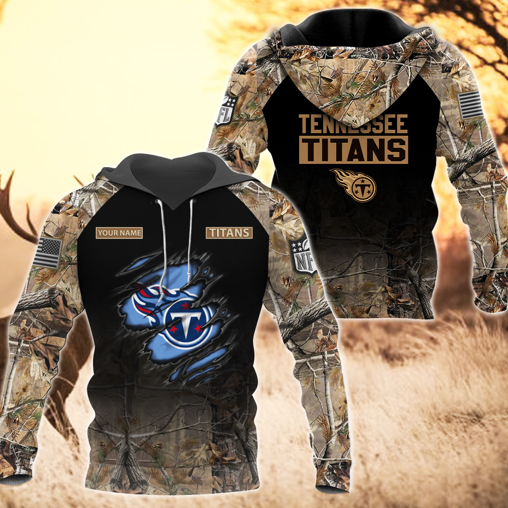 Tennessee Titans Custom Name Hunting Camo Hoodie