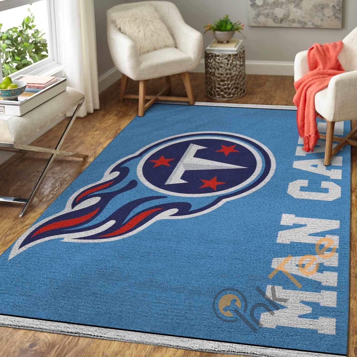 Tennessee Titans Logo Man Cave Area Rectangle Rug