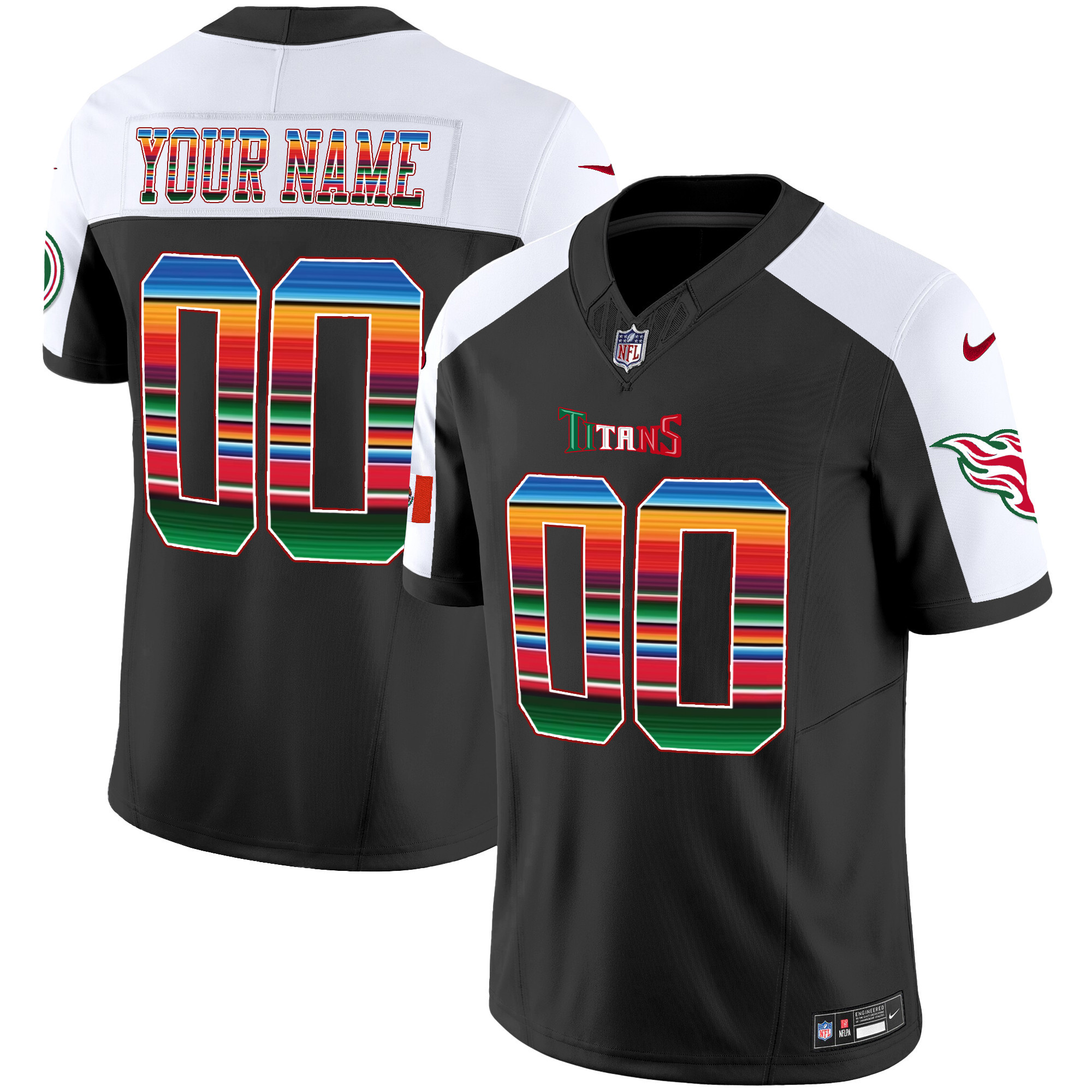 Tennessee Titans Mexico Vapor Custom Alternate Jersey - All Stitched 