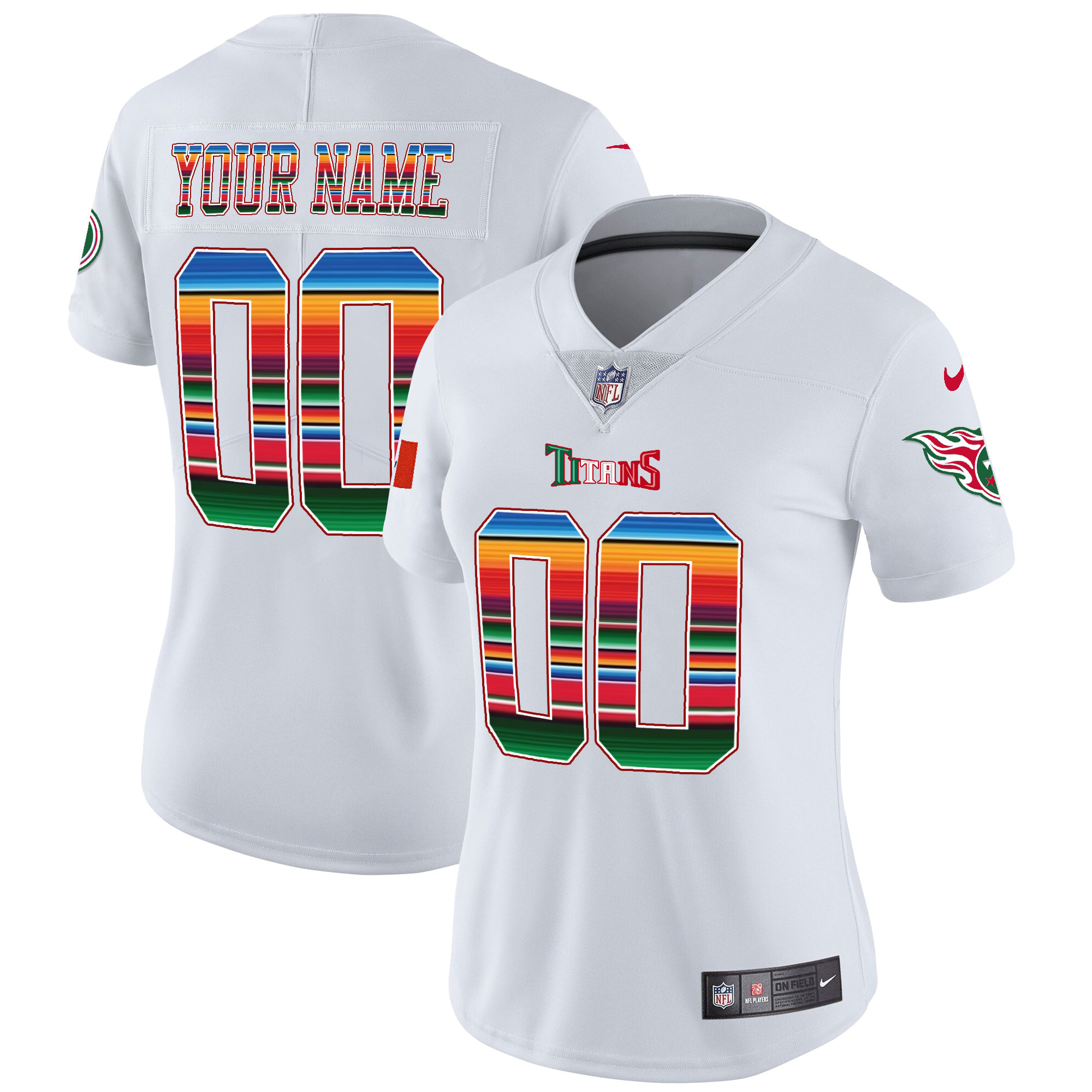 Tennessee Titans Mexico Vapor Custom White Jersey - All Stitched 