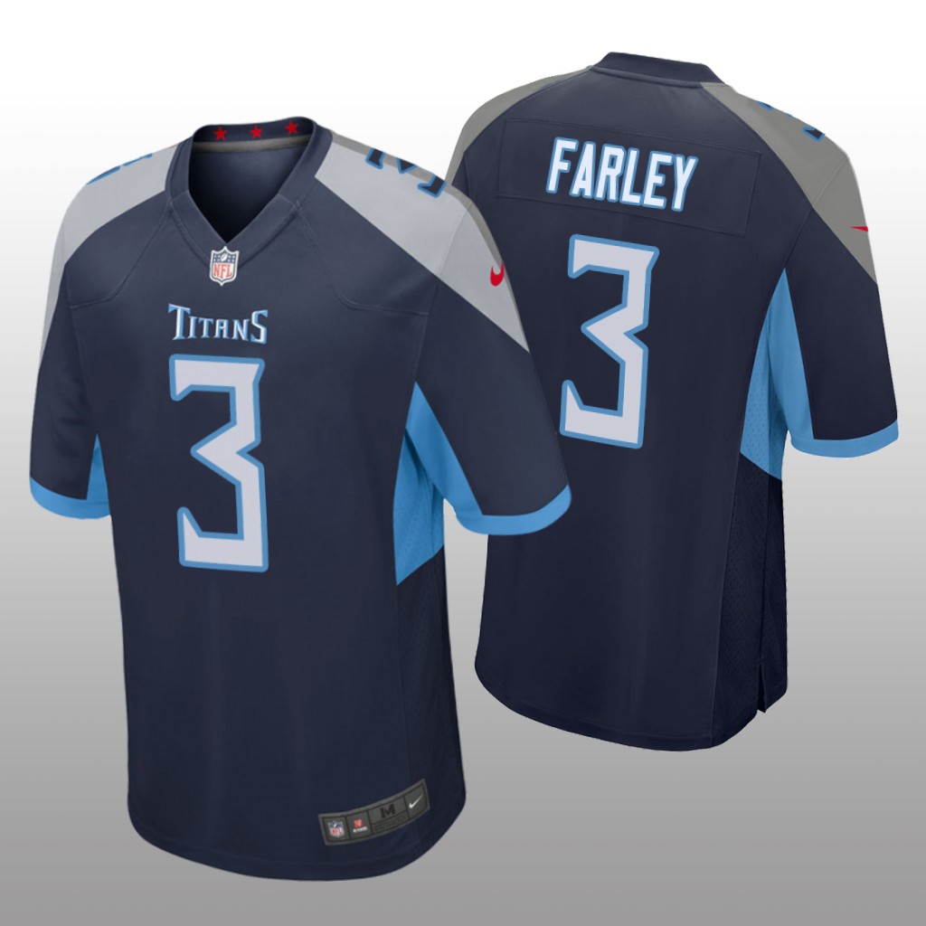 Tennessee Titans Navy 2021 NFL Draft Caleb Farley Game Jersey