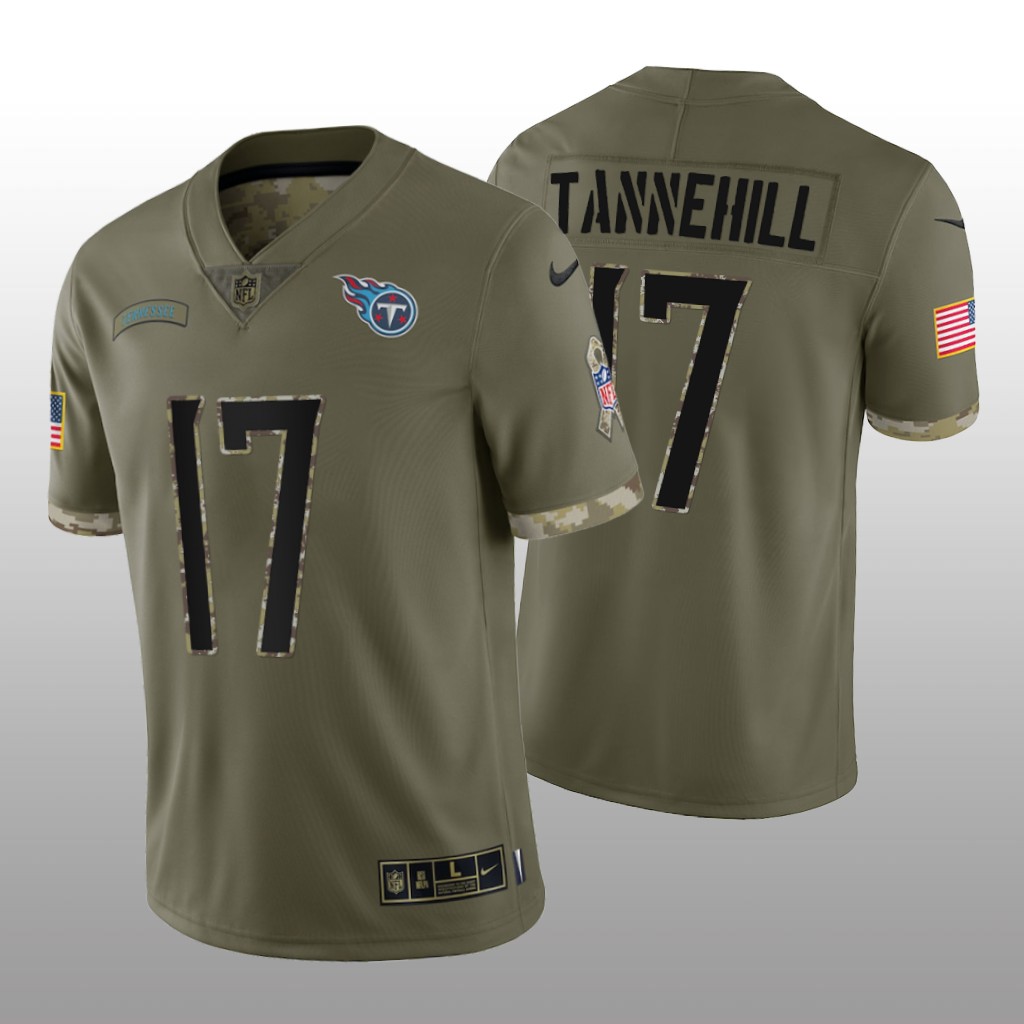 Tennessee Titans Ryan Tannehill Olive Limited Jersey 2022 Salute To Service - Men's