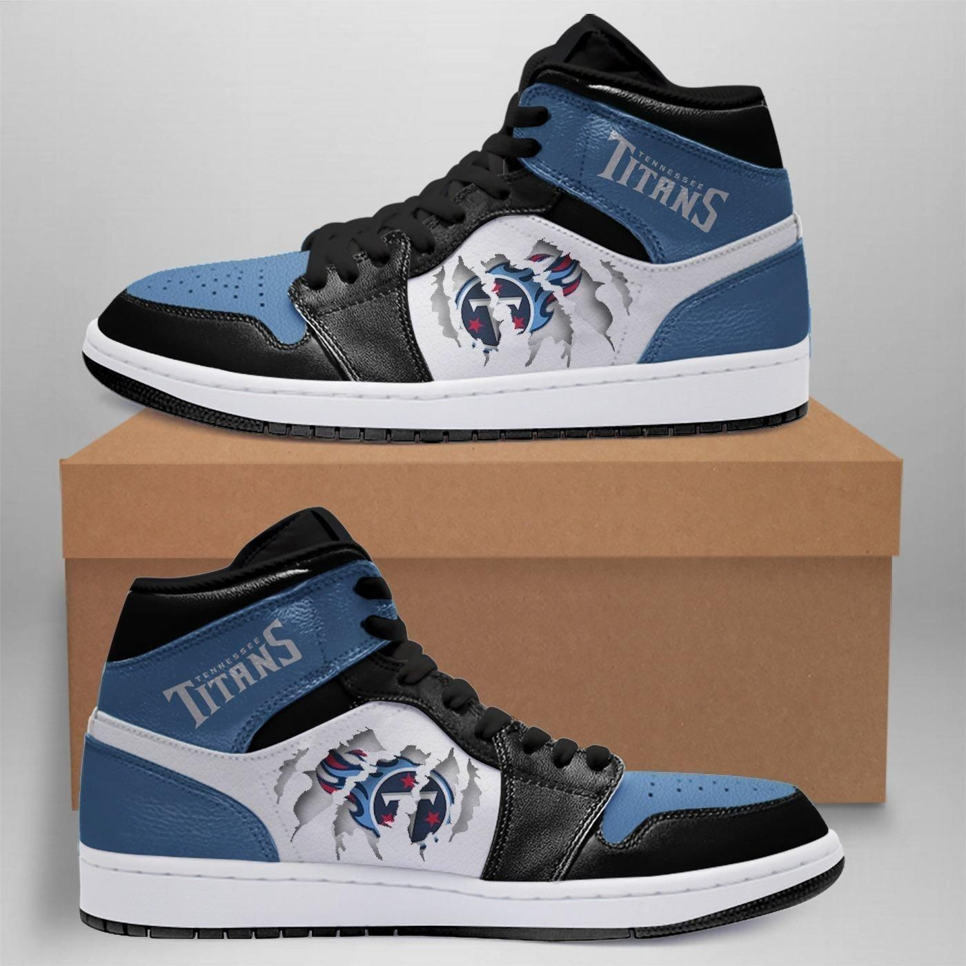 Tennessee Titans Sneakers NFL Football Team Sneakers High Top Air Jordan Sneaker, Air Jordan Hightop