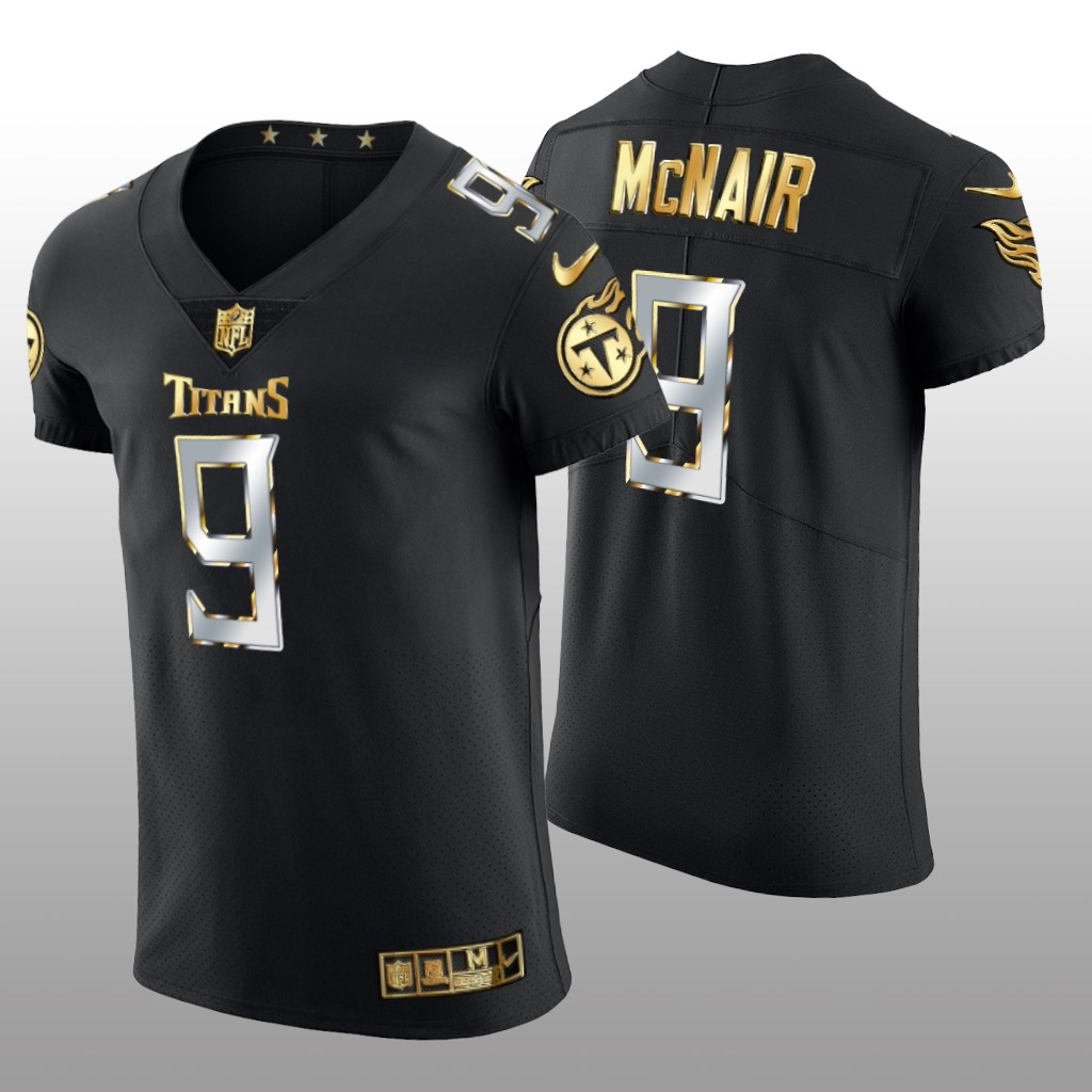 Tennessee Titans Steve McNair Black Vapor Elite Jersey Golden Edition Men's