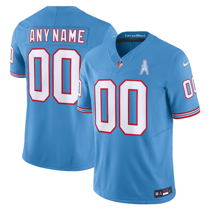 Tennessee Titans Throwback Custom Light Blue Jersey - All Stitched 