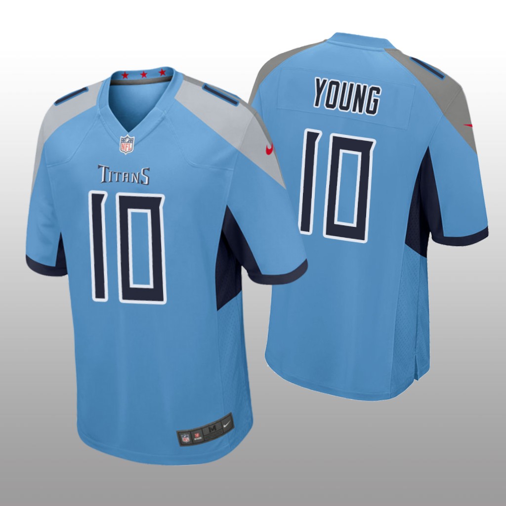 Tennessee Titans Vince Young Light Blue Jersey Game - Men's