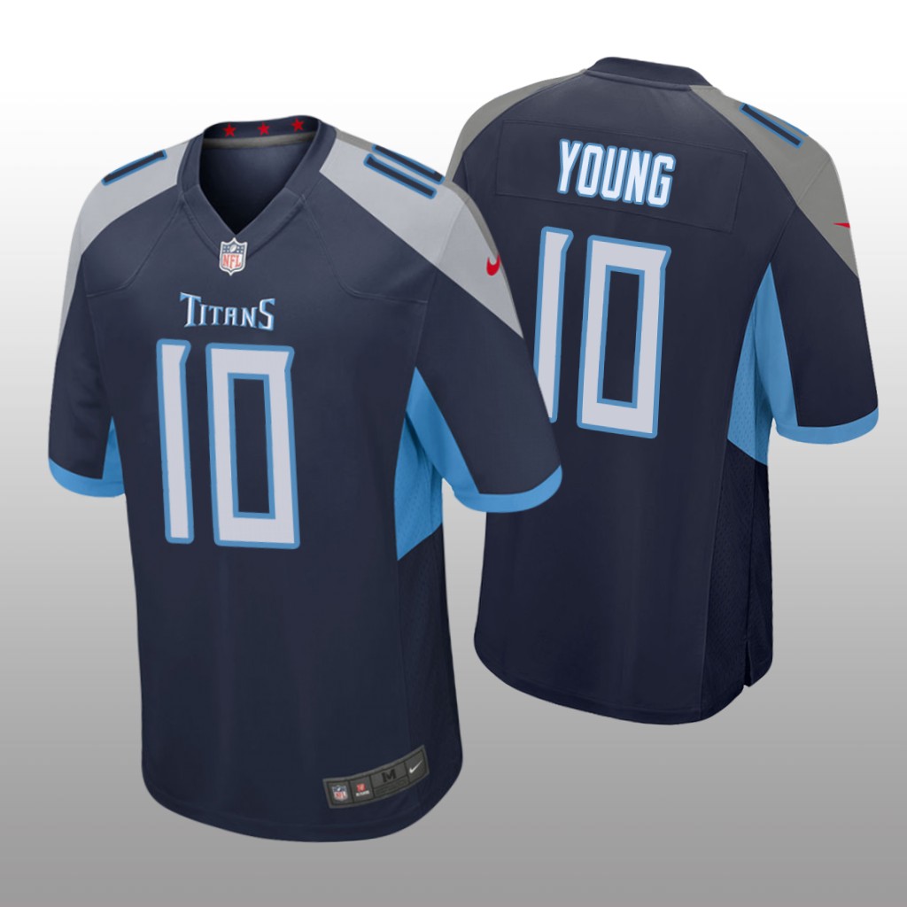 Tennessee Titans Vince Young Navy Jersey Game - Men's