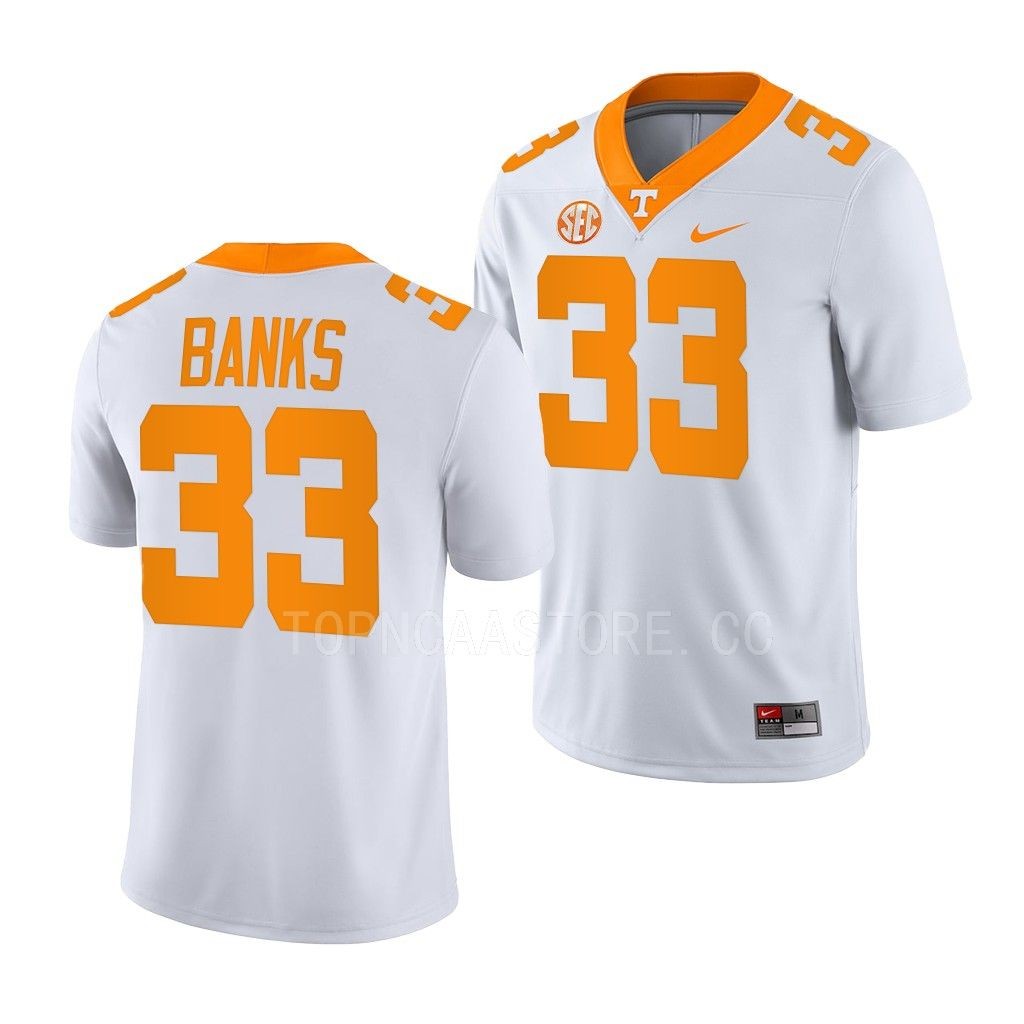 Tennessee Volunteers #33 Jeremy Banks College White NILame Jersey Men's