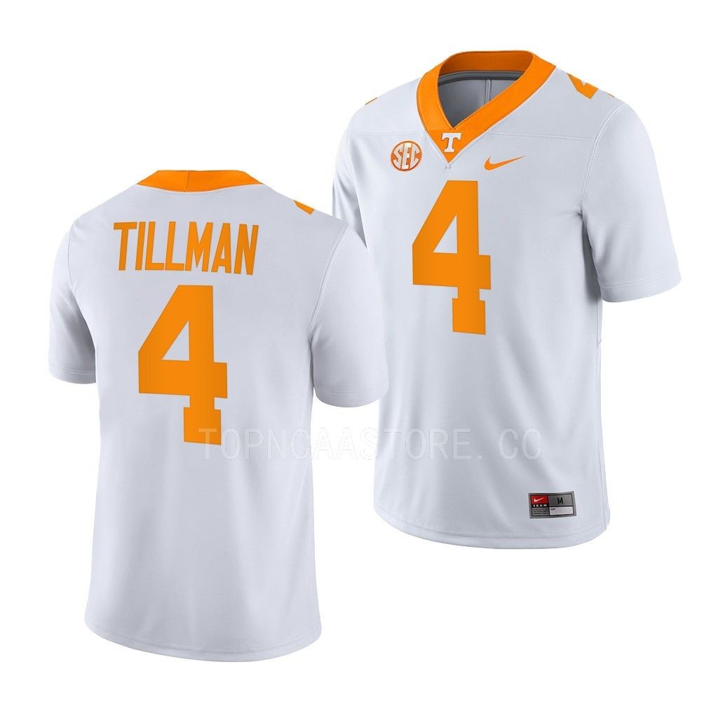 Tennessee Volunteers #4 Cedric Tillman College White NILame Jersey Men's