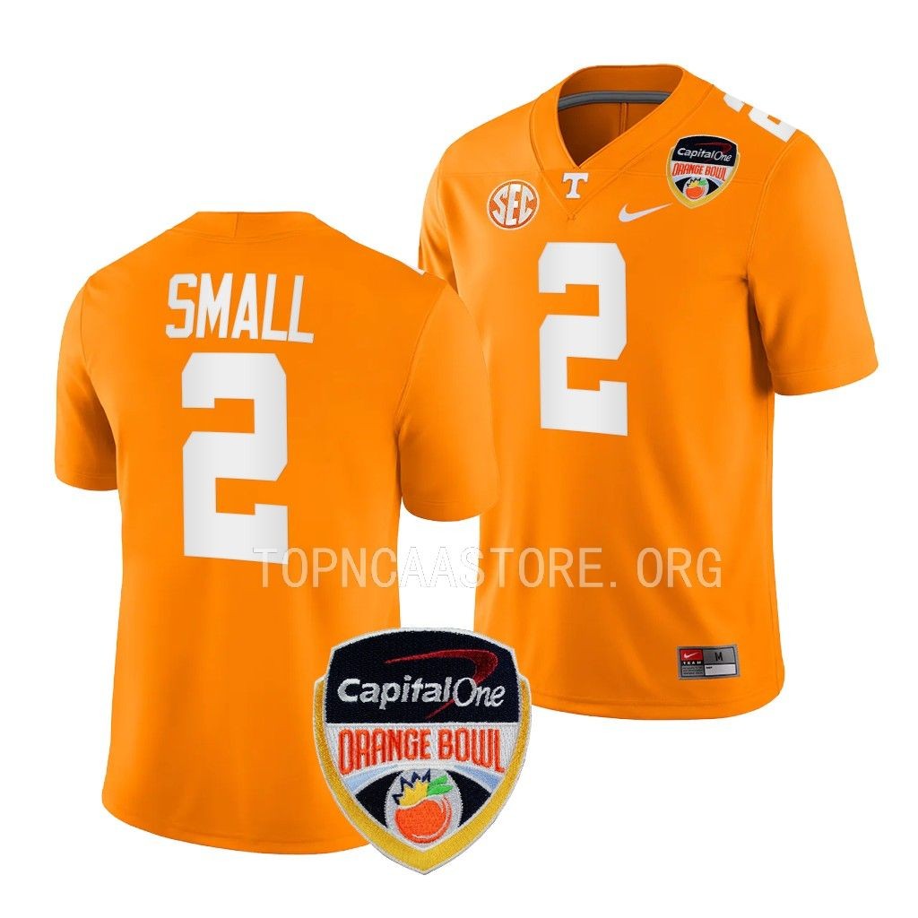Tennessee Volunteers 2022 Orange Bowl Jabari Small #2 Orange Men's College Jersey