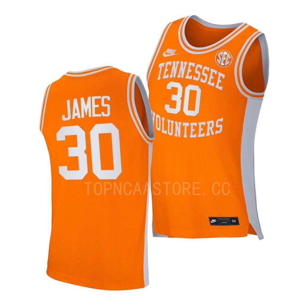 Tennessee Volunteers Josiah-Jordan James Orange #30 Jersey 2022-23 Retro