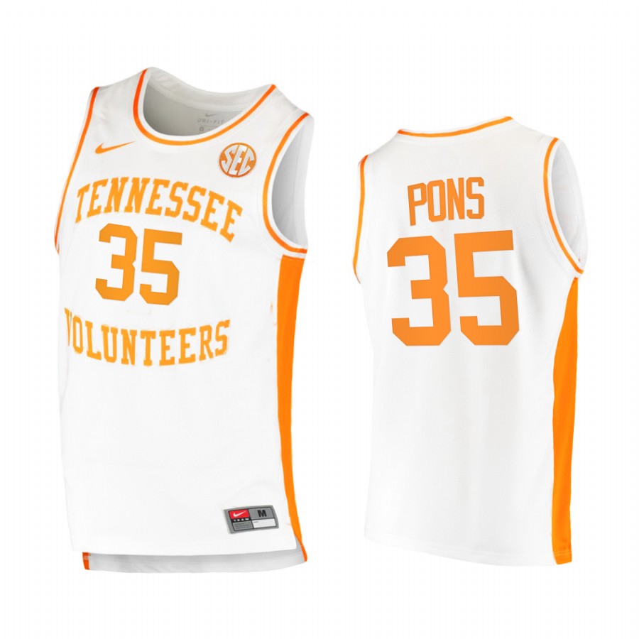 Tennessee Volunteers Yves Pons Jersey 2021 White College