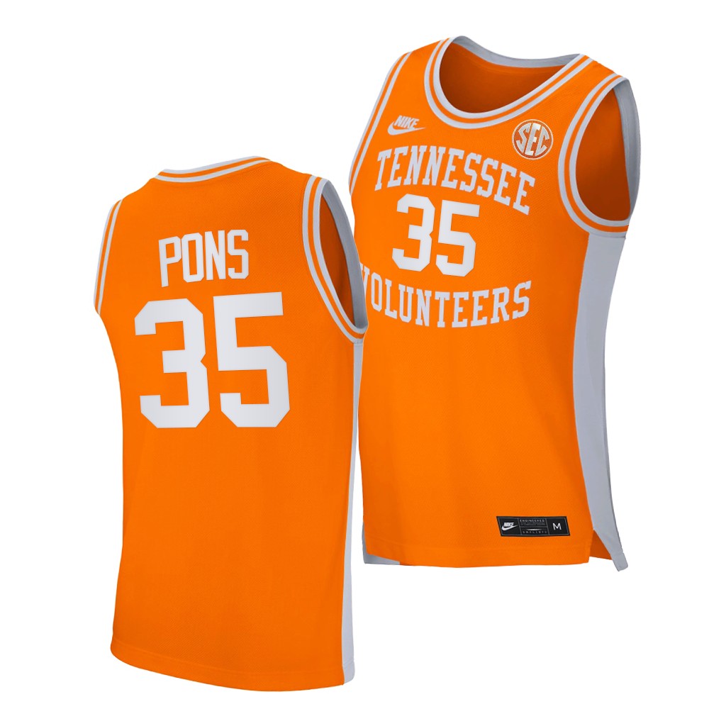 Tennessee Volunteers Yves Pons Orange 2021 Retro College Jersey