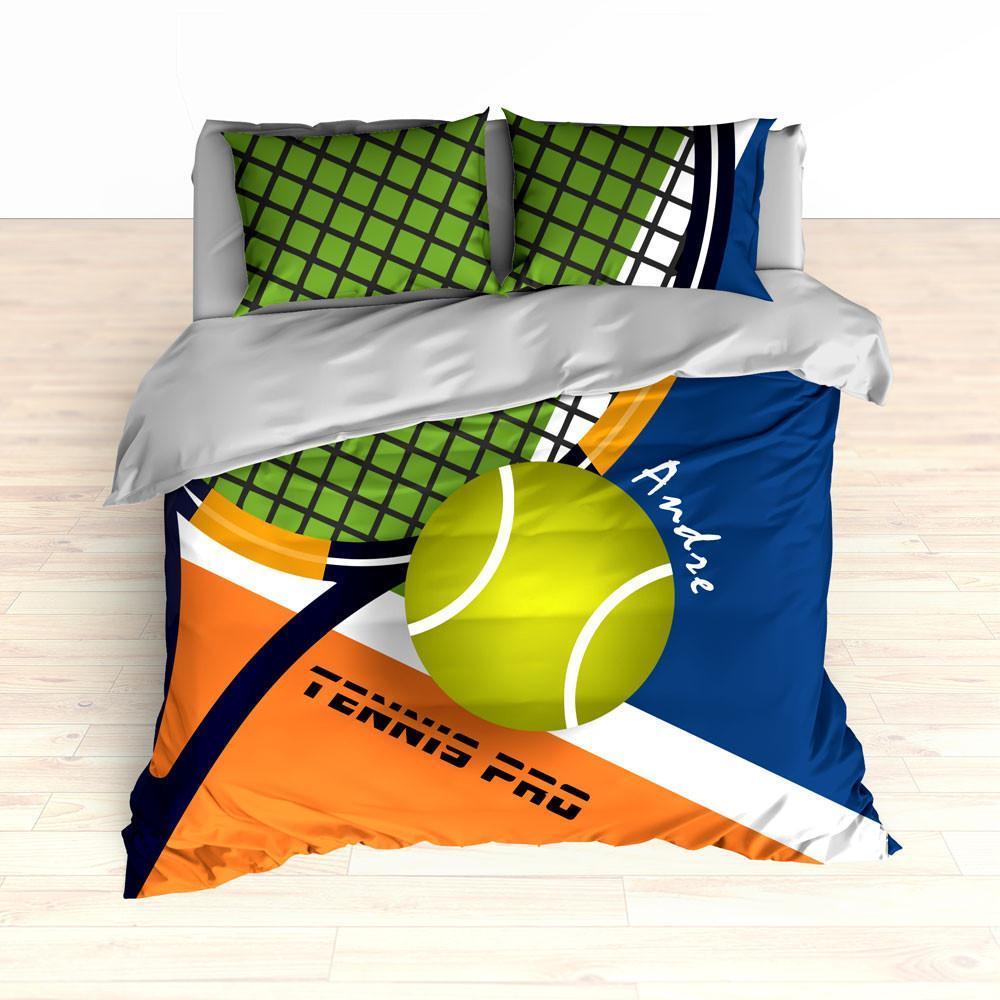 Tennis , Tennis , Tennis , Personalized Kids , Custom Tennis Bed Duvet Cover Bedding Set