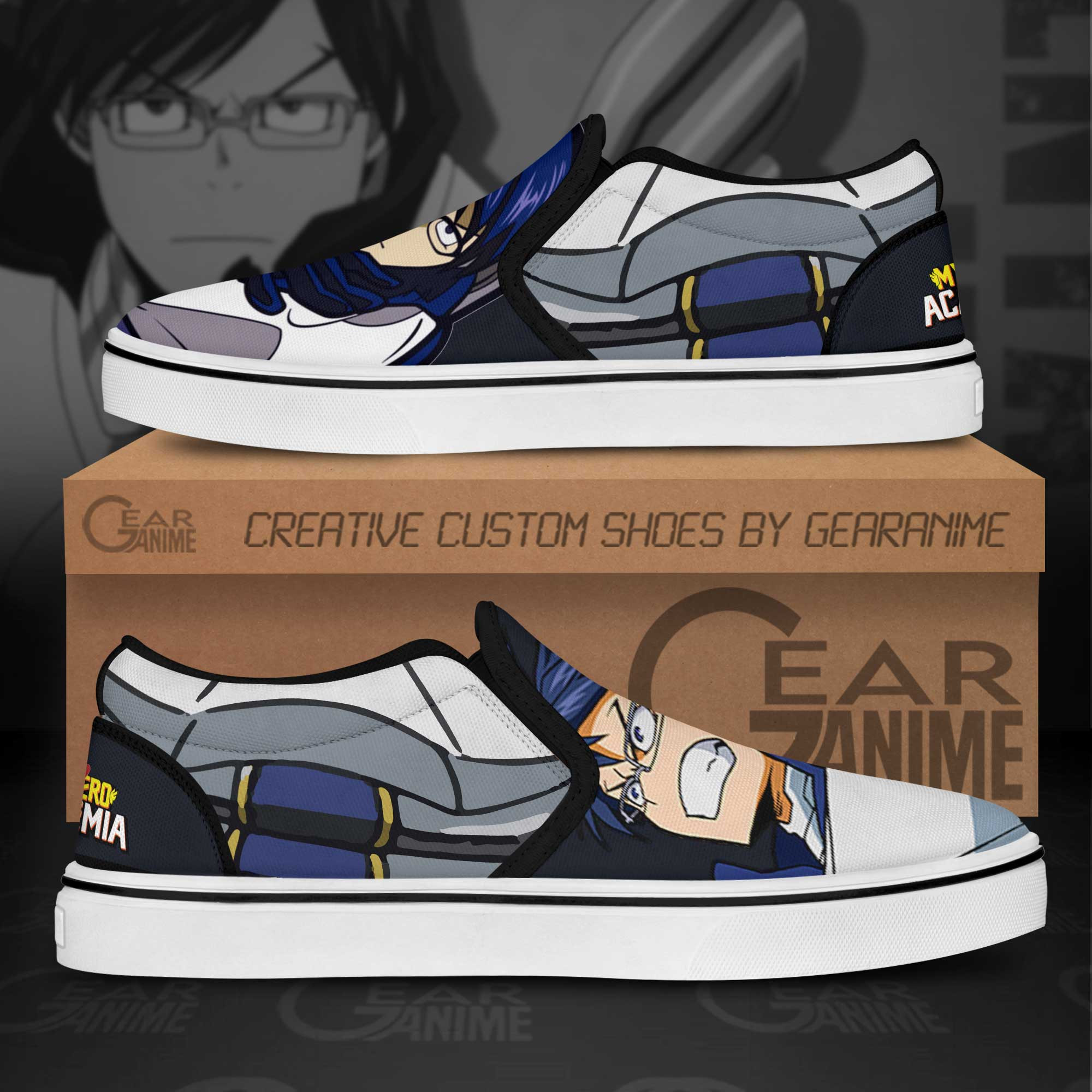 Tenya Iida Slip-On Shoes Canvas My Hero Academia Custom Anime Shoes