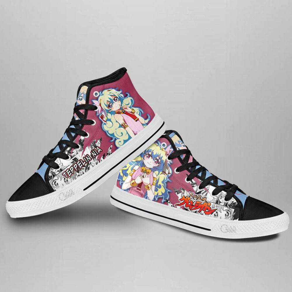 Teppelin Nia High Top Shoes Custom Manga Anime Tengen Toppa Gurren Lagann Sneakers