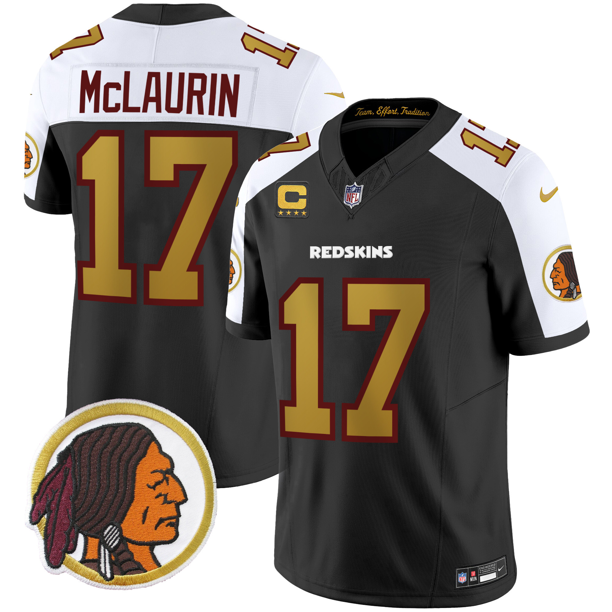 Terry McLaurin Men's Washington Redskins Throwback Vapor Limited Black Alternate Jersey - All Stitched 