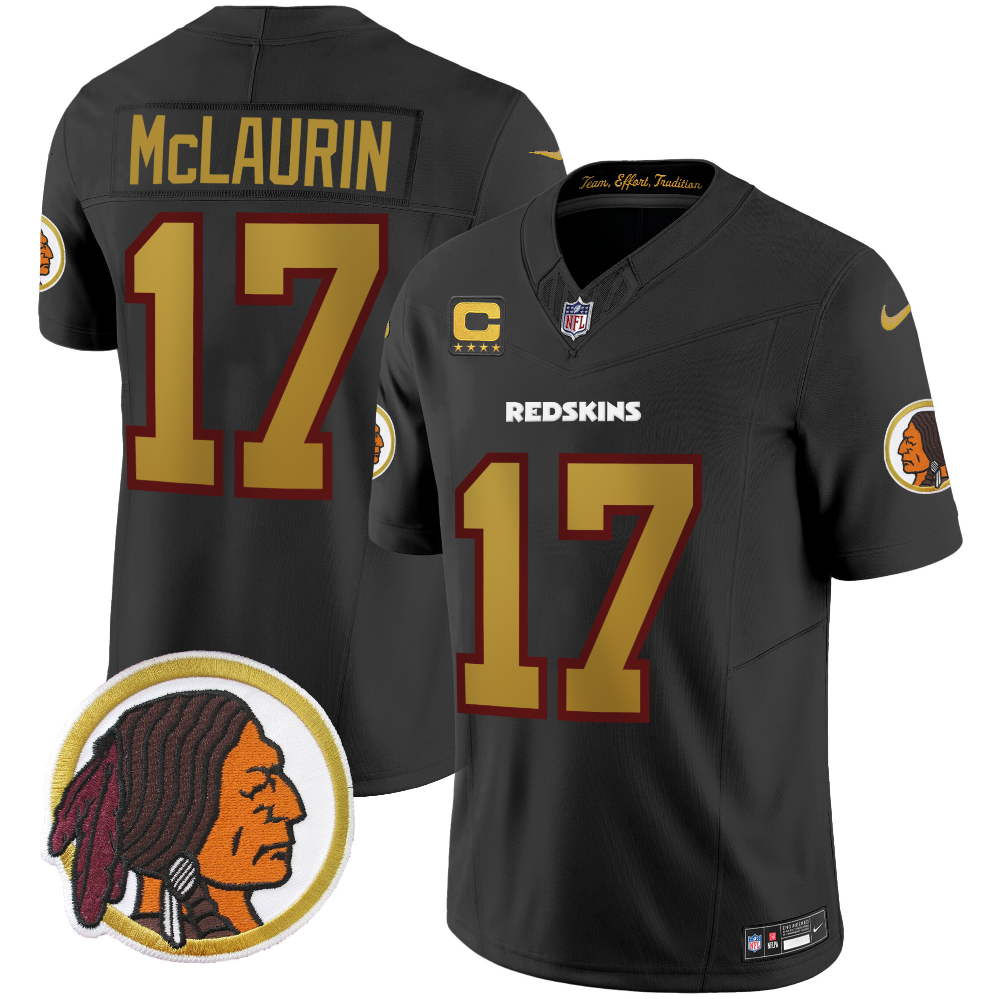 Terry McLaurin Men's Washington Redskins Throwback Vapor Limited Black Jersey - All Stitched 