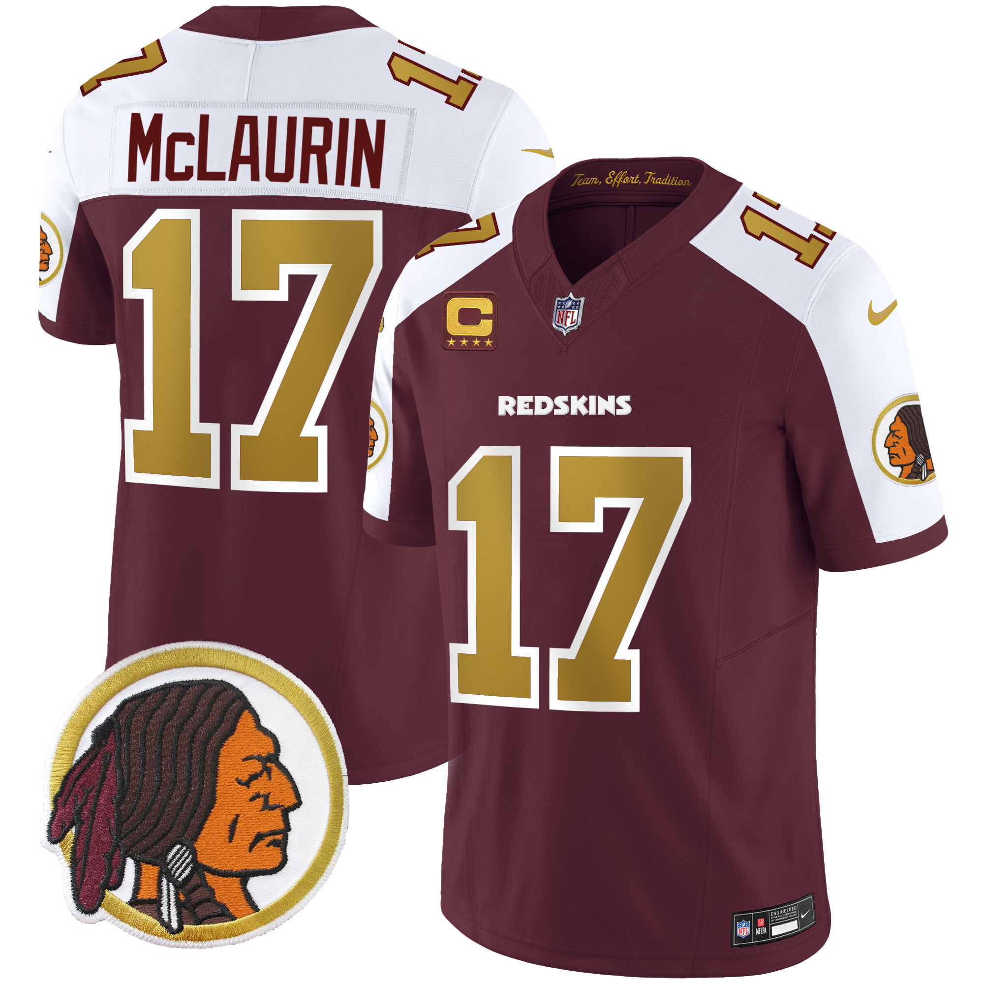 Terry McLaurin Men's Washington Redskins Throwback Vapor Limited Burgundy Alternate Jersey - All Stitched 