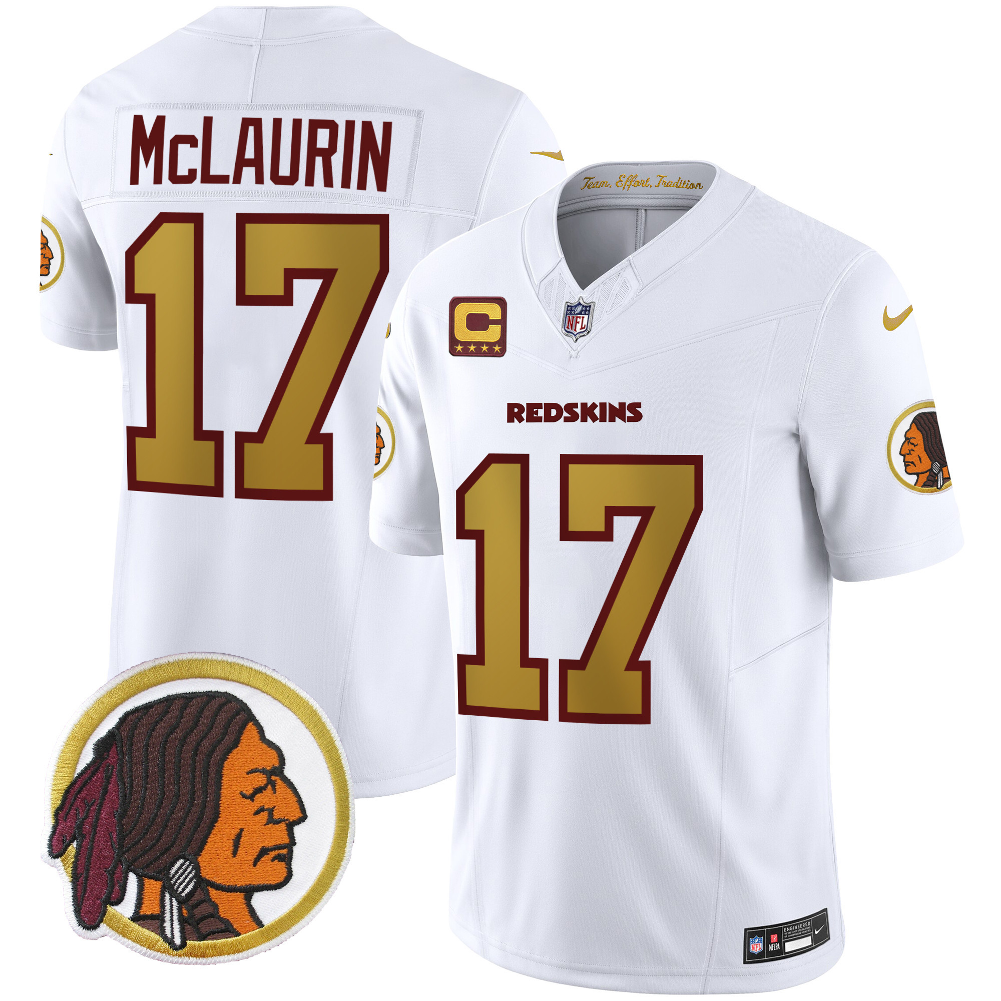 Terry McLaurin Men's Washington Redskins Throwback Vapor Limited White Jersey - All Stitched 