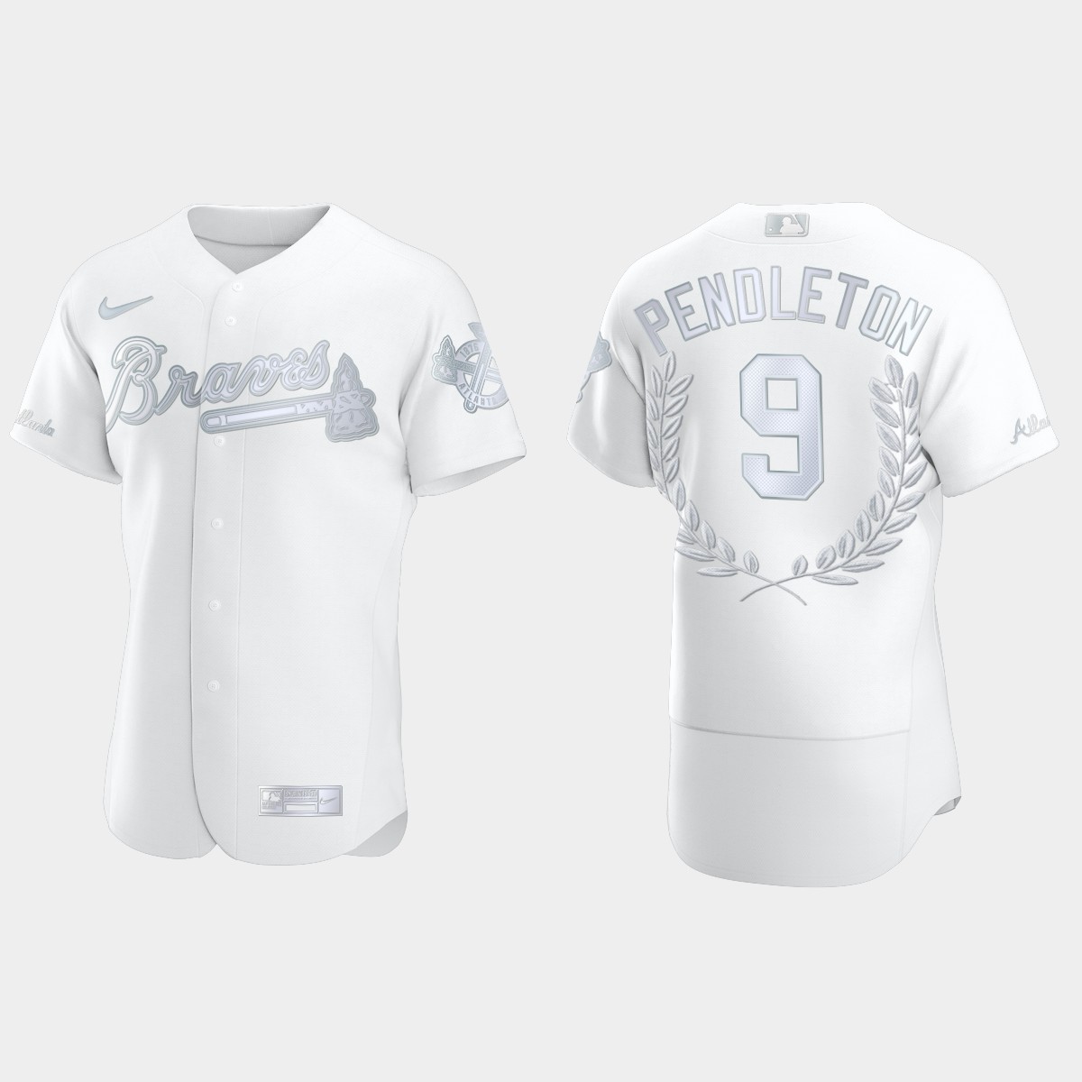 Terry Pendleton #9 Atlanta Braves NL MVP Awards Collection Jersey - White