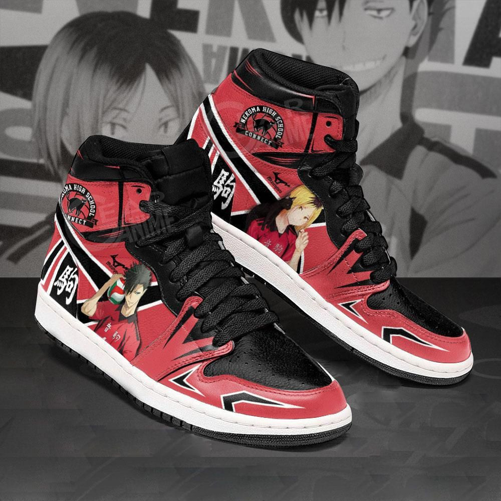 Tetsuro Kuroo and Kenma Kozume Haikyuu Anime 1 High Top Air Jordan Sneaker, Air Jordan Hightop
