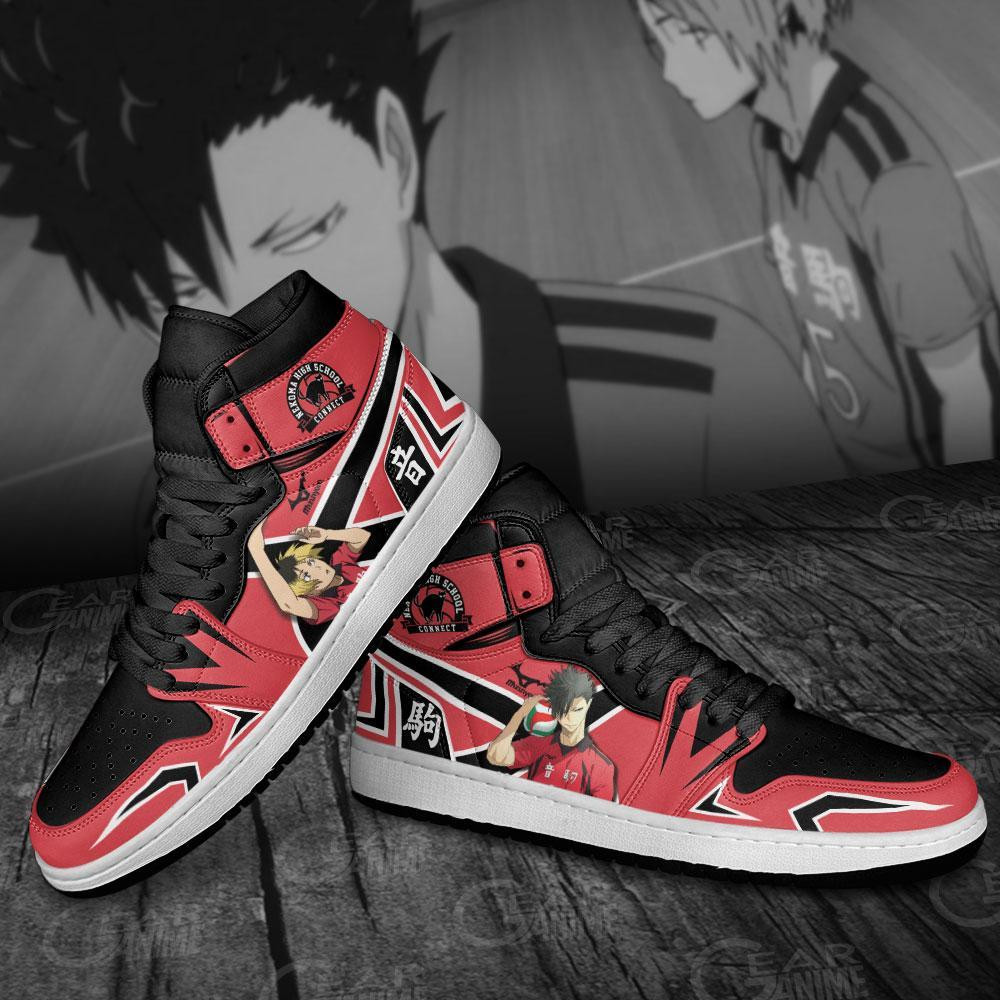 Tetsuro Kuroo and Kenma Kozume JD1s Sneakers Haikyuu Anime Shoes, Air Jordan Hightop