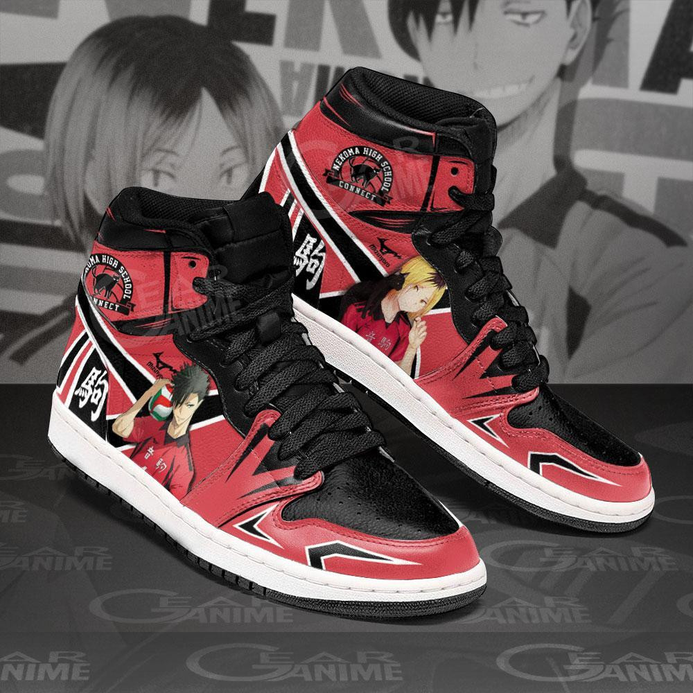 Tetsuro Kuroo and Kenma Kozume JD1s Sneakers Haikyuu Anime Shoes, Air Jordan Hightop