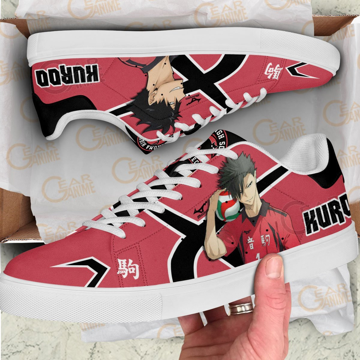 Tetsuro Kuroo Skate Shoes Custom Haikyuu Anime Shoes