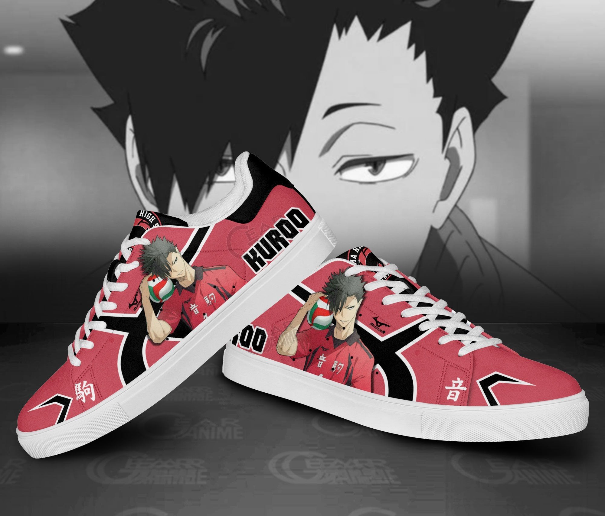 Tetsuro Kuroo Skate Shoes Custom Haikyuu Anime Shoes