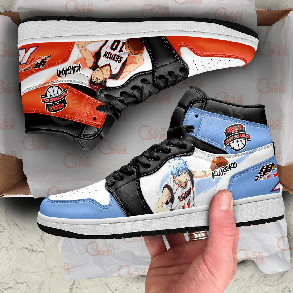 Tetsuya Kuroko and Taiga Kagami JD1s Sneakers Kuroko’s Basketball Anime Shoes, Air Jordan Hightop