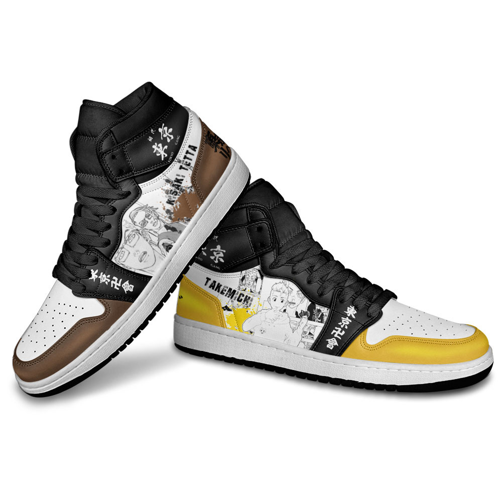 Tetta and Takemichi JD1s Sneakers Tokyo Revengers Manga Anime Shoes, Air Jordan Hightop