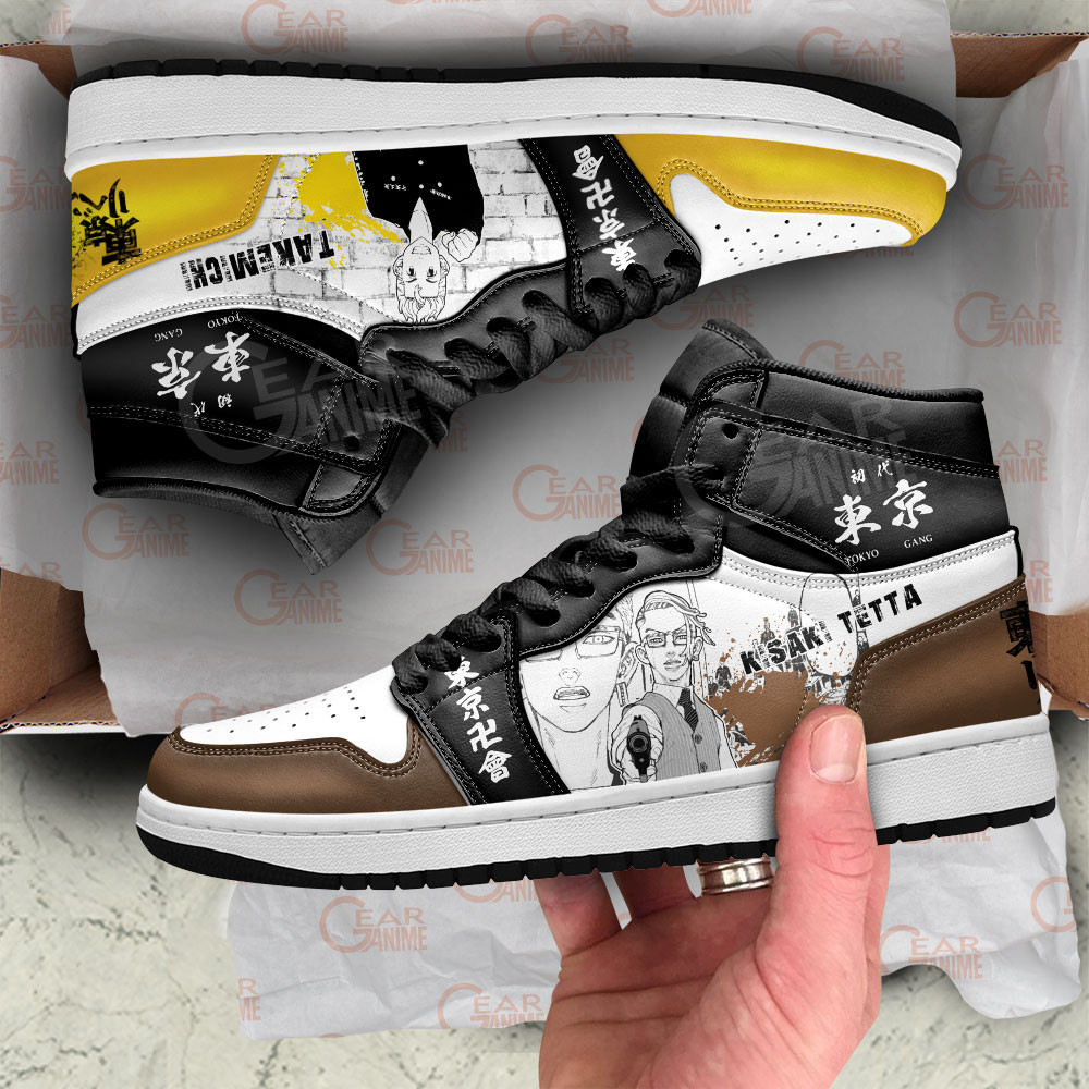 Tetta and Takemichi JD1s Sneakers Tokyo Revengers Manga Anime Shoes, Air Jordan Hightop