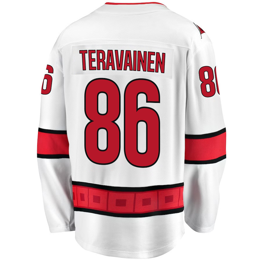 Teuvo Teravainen 86 Carolina Hurricanes Stanley Cup 2023 Playoffs Patch Away Breakaway Men Stitched Jersey – White