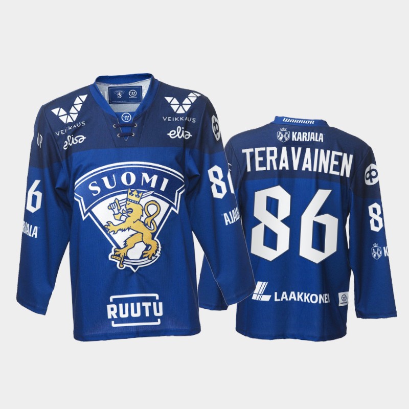 Teuvo Teravainen Finland Team Blue Jersey 2021-22 Away